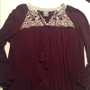 FINAL SALE $5 Anthropology One September Burgundy Blouse